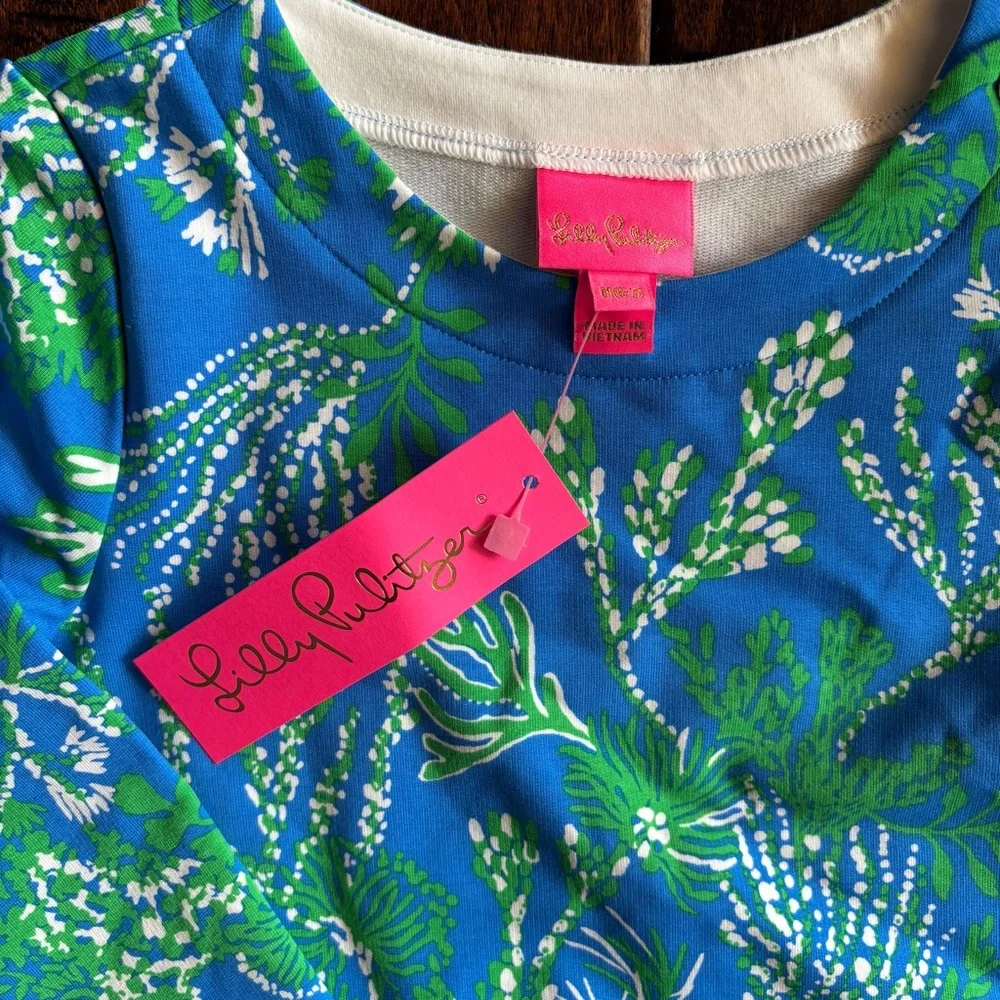 NWT - Lilly Pulitzer - Girls Blue and Green Botanical Dress - Picture 2 of 5